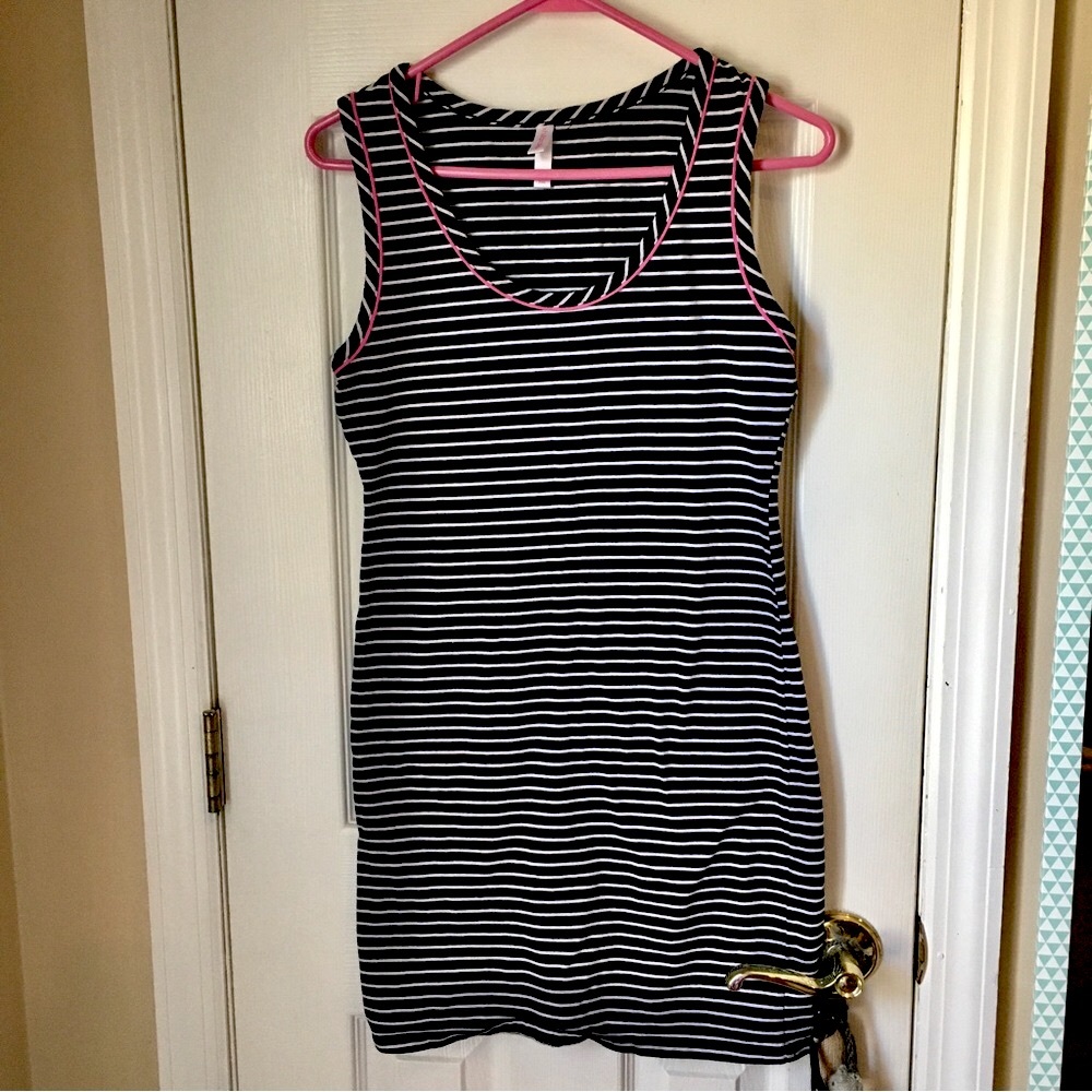 xhilaration dress black and white striped tank
